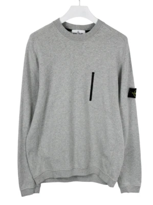 STONE ISLAND Sweatshirt Men's XL Crew Neck Pullover Zip Pocket Melange - image 1 of 4