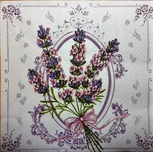 4 x Single Paper Napkins Lavender Flowers for Decoupage and Crafting Table 21 - Picture 1 of 2