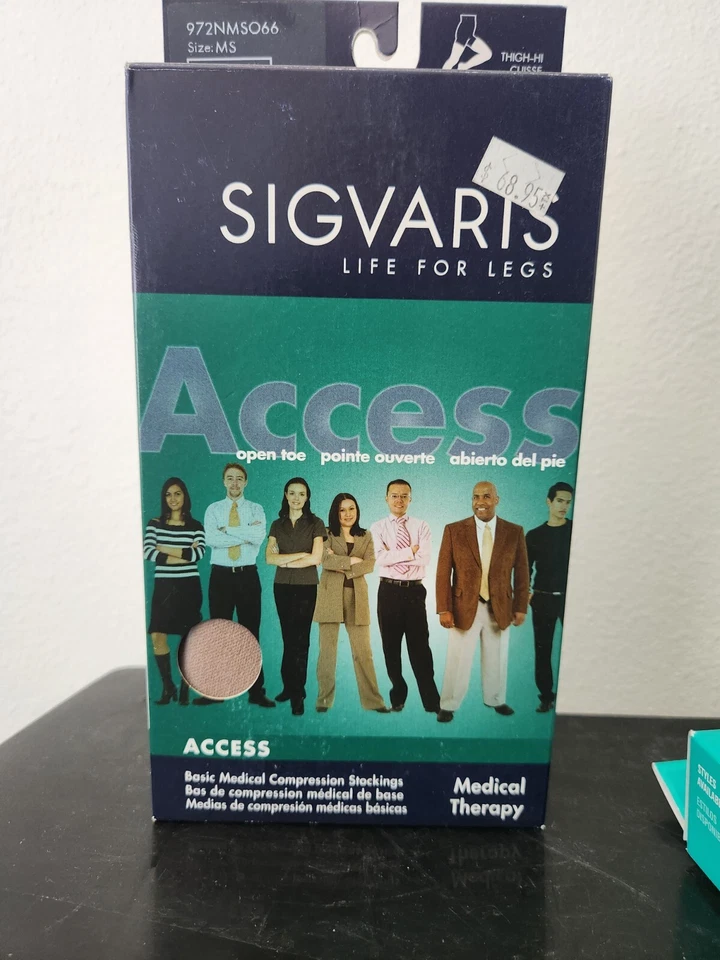 Thigh high stockings silicone border by Sigvaris Size Ls (Large Short - Image 1 of 1