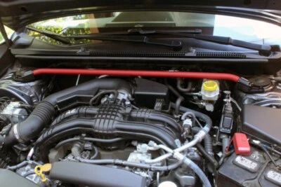 Perrin Red Front Strut Tower Bar for 2018-2024 Subaru Crosstrek Impreza - Image 1 of 4