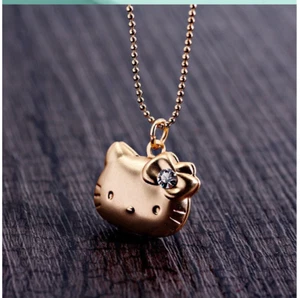 Hello Kitty Gold Silver Plated Necklace Photo Pendant Jewelry Girls Women Charm - Picture 1 of 13