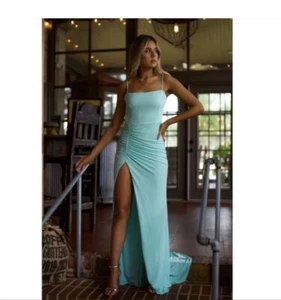 Katie May Great Ruched Gown in Supercharged Mint Medium NWT - Picture 1 of 15