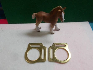 **** GOLD PLATED METAL HALTER FITTINGS - USED ON SIDE OF HALTERS x 2 **** K - Picture 1 of 13