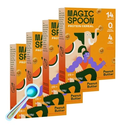 Magic Spoon 花生酱蛋白谷物 - 无糖,酮,4 包 — 第 1/4 张图片
