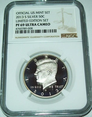 2013-S Silver PF69 Ultra Cameo Kennedy Half Dollar NGC Limited Edition Set - Image 1 of 2