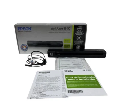 Epson Workforce ES-50 Portable Color Document Scanner Black - Image 1 of 4