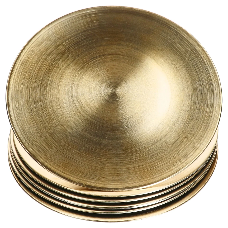 6x Platzteller Gold Ø33cm Dekoteller Kunststoff Weihnachten Accessoire - Bild 1 von 4