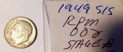 1949 S RPM 001 & 002 & 1947 S RPM 004 MECURY DIME 3 COIN LOT RARE DIE VARIETIES - Image 1 of 4