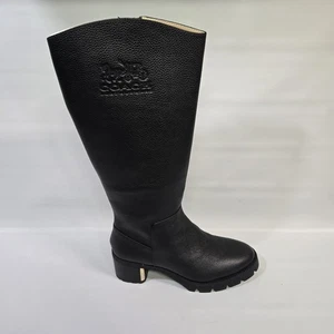 Coach Cindy Damen-Winterstiefel Leder hoher Absatz Größe 9,5 schwarz neu im Karton City-Chic - Bild 1 von 12
