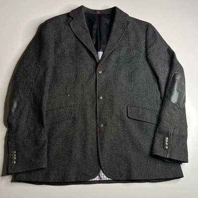 Chaqueta Blazer Kroon Luxury Tweed Gris Rayas Parches en el Codo Informal Inteligente L Foto 1 de 4