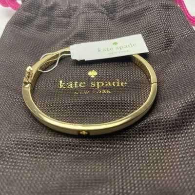 Kate Spade New York Women's The Spade Bangle Bracelet - Gold Tone/Cream -New - Image 1 of 4