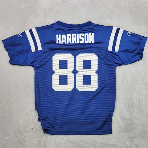 Indianapolis Colts Jersey Boys Medium Blue Shirt Marvin Harrison NFL Youth Kid Cover