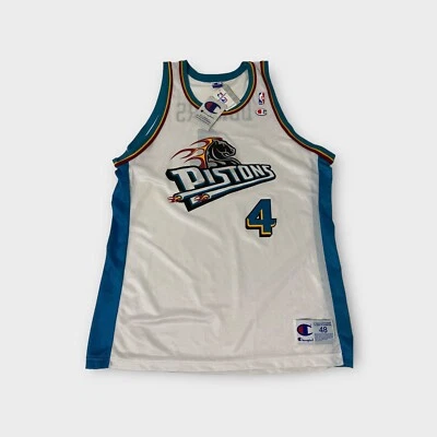 Rare White Champion Detroit Pistons Joe Dumars Jersey Men's 48 XL - Image 1 of 4