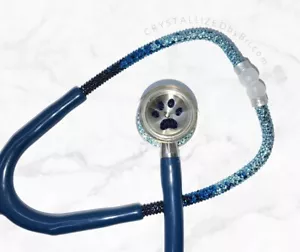 Bling Ombre MDF ProCardial Stethoscope AUSTRIAN CRYSTALS Custom Bedazzled Doctor - Picture 1 of 8