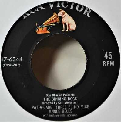 The Singing Dogs Pat-A-Cake Jingle Bells Christmas NM Original Issue 45 7" Vinyl - Image 1 of 2