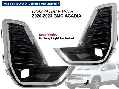 Para bisel de luz antiniebla con llanta cromada 2020-2023 GMC Acadia pasajero conductor par Foto 1 de 4