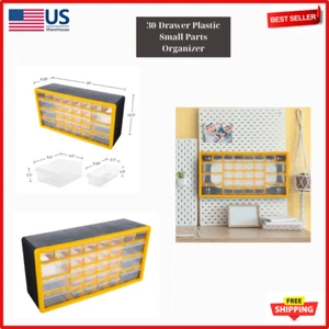 30 Drawer Plastic Storage Organizer Wall Mount Craft Hardware Parts Bins Durable - Picture 1 of 8