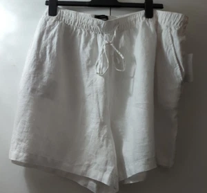Tahari weiß 100 % Leinen weiß Shorts Größe 3 XL Größe 26-28 Neu - Bild 1 von 11
