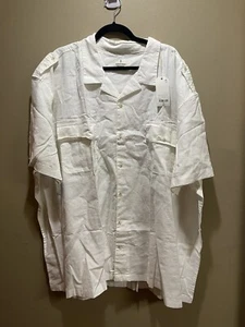 Mutual Weave Men’s Button Up Shirt Short Sleeve OFF WHITE Casual Size 5XL - Picture 1 of 8