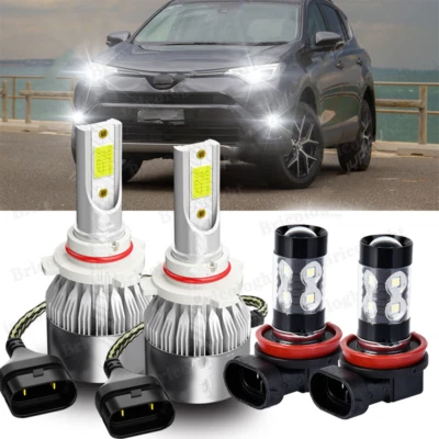 Para For Toyota RAV4 2016 2017 2018 Combo Faros LED + Kit de luces antiniebla - Image 1 of 4