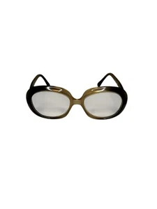 Vintage 50s SWANK TANIA FRAME FRANCE Round Brown Eyeglasses - Picture 1 of 8