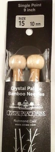 Crystal Palace Bamboo Knit Needles Single Point 9 inch Size US 15 - 10mm Japan - Picture 1 of 4