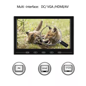 9" Ultra Thin LCD Security Monitor Touch Button AV/VGA/HDMI for DSLR Raspberry - Picture 1 of 12