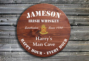 Personalised Jameson Whiskey Barrel Style Wooden Pub Sign Jameson Drinkers Gift
