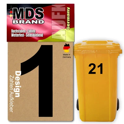 MDS BRAND Design 15cm Zahlen Aufkleber | Klebezahlen wetterfest | aufkleber zahlen groß