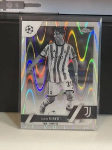 2022-23 Topps Chrome UEFA Fabio Miretti Black & White Raywave SP Juventus - Picture 1 of 1