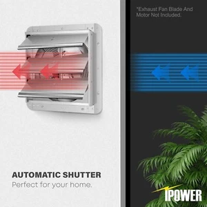 Square 12-Inch Automatic Gravity Shutter Louver Vent for Home Garages Greenhouse - Picture 1 of 6
