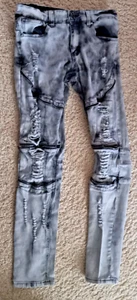 🔥🔥🔥CJ Black Skinny Flex Herren 30"x30" SCHWARZ Denim Distressed Stretch Jeans - Bild 1 von 13