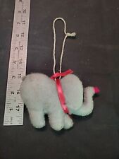 Vintage Felt Elephant Ornament w Pink Ribbon 