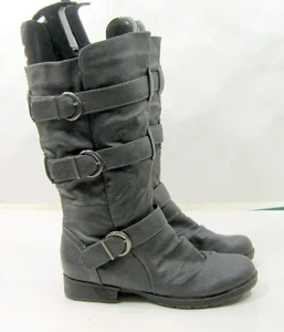 Breckelles NEW GRAY 1"BLOCK HEEL Round Toe Mid-Calf Boot WOMEN Size 6.5 - Picture 1 of 11