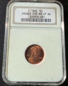 1995 Double Die Obverse DDO Lincoln Cent NGC MS 67 RED ERROR Coin - Picture 1 of 4