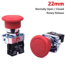 Red Mushroom Head 22mm E-STOP Switch Emergency Stop Push Button Switch NO NC XB2