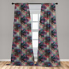 London Microfiber Curtains 2 Panel Set For Living Room Bedroom In 3 Sizes