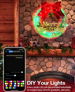 Lindas coronas de Navidad de cristal iluminadas por LED que cambian de color control inteligente de aplicaciones - Imagen 1 de 9