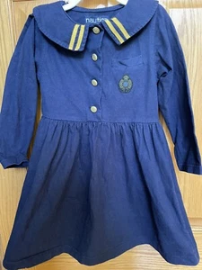 Girls Navy Nautica long sleve dress size Small 4/5 EUC - Picture 1 of 5