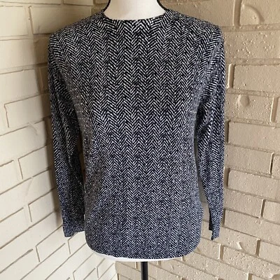 Michael Kors womens sweater Black white herringbone Jeweled Lightweight Small Foto 1 de 4