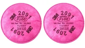 5-50 Packs 3M 2091 P100 Replacement Particulate Filters Respirator Protection - Picture 1 of 3