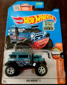 Hot Wheels 2016 Super Treasure Hunt Bad Mudder 2 Aqua Hot Trucks Factory Sealed - Picture 1 of 2