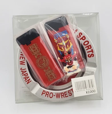 全新 日本 Pro 摔跤 JYUSHIN THUNDER LIGER Ahtray and Lighter Set 全新 — 第 1/4 张图片