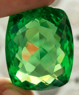 AAA+ Large Green Peridot 93.00 Ct. Cushion Cut Loose Gemstone Gift for Women/Her - Image 1 of 4