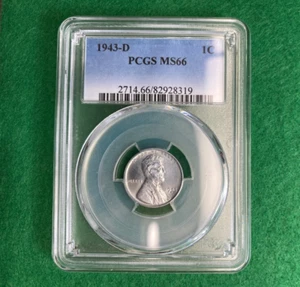 PCGS MS66 1943-D Steel Lincoln Cent - Picture 1 of 2
