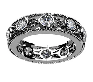2,00 Karat TW rundes Diamant Ewigkeit Hochzeitsband in Platin - Bild 1 von 6