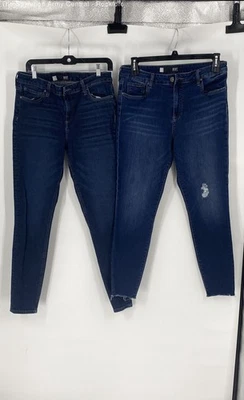 Pantalones de mezclilla KUT From The Kloth para mujer azules lavado medio pierna ajustada talla 12 lote 2 Foto 1 de 4