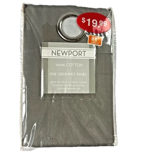 Panel Cortina Newport 100% Algodón Ojal Gris 84" Largo - Nuevo En Paquete - Imagen 1 de 4