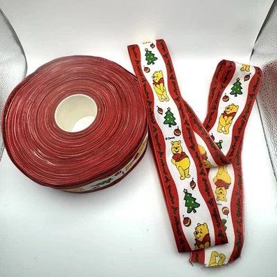 BULK Berwick Disney Winnie the Pooh Christmas Holiday Ribbon 2 1/2 in Vintage - Image 1 of 4