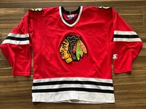 Chicago Blackhawks Vintage Starter Hockey Jersey - Adult XL - Red NHL Blank - Picture 1 of 8